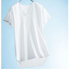 男の昔ながらの夏定番素材クレープ綿100%素材半袖U首・2枚組