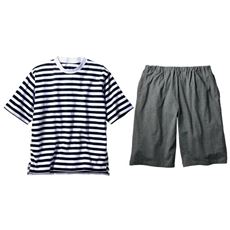 綿100%吸汗・速乾(半袖&ハーフパンツ)パジャマ(男女兼用)