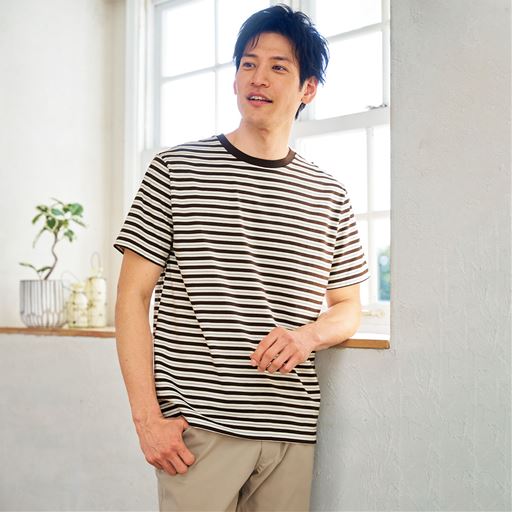 ボーダークルーネックTシャツ(半袖)