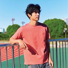 ジャカードボーダーポケット付きTシャツ(半袖)