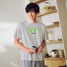 【男女兼用】綿100%プリント半袖Tシャツ(SNOOPY)