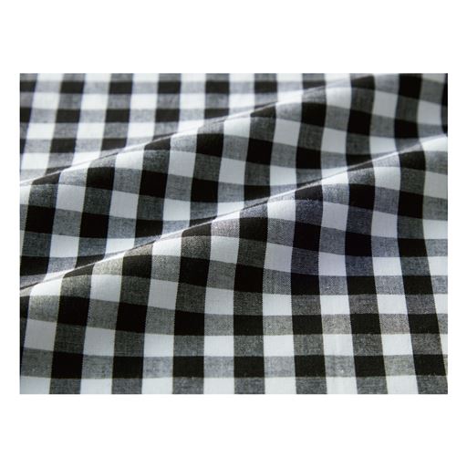 ギンガムチェック(ブラック)生地拡大