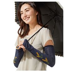 【ネット限定】お洒落にUV対策 花柄デザインアームカバー 1双