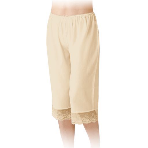 【ネット限定】幅広レース付クレープキュロット