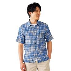 ワッシャーチェックシャツ(半袖)