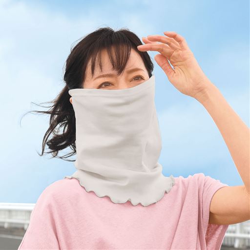 B(ローズ&グレー)<br>グレー<br>両サイドのスリッドに耳をかければ目の下までガード