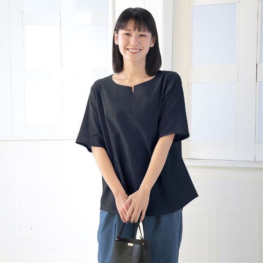 eclaTstyle高島ちぢみ涼やかプルオーバー