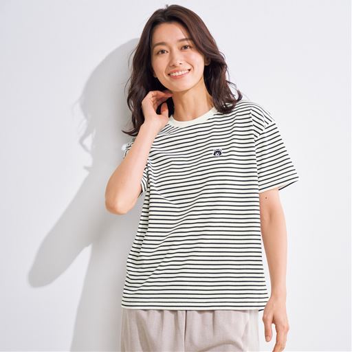 白黒さんボーダー半袖Tシャツ