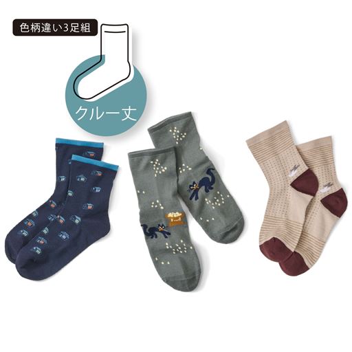 Aクルー丈北欧柄