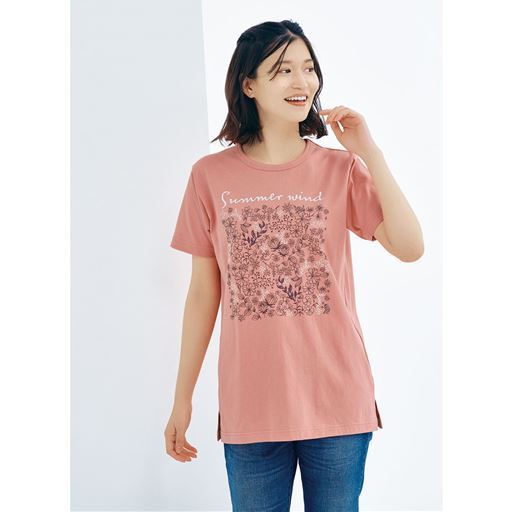 毎日洗える!綿100%Tシャツ(セミロング丈)