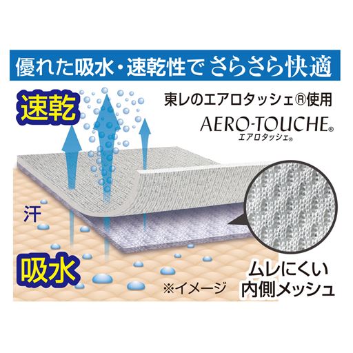 優れた吸水・速乾性でさらさら快適
