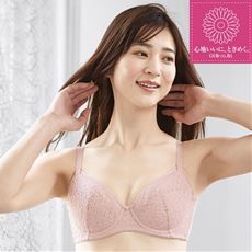 Tシャツみたいなブラ&reg;/綿混素材で肌ざわりやさしい(超ソフトワイヤー入り・フルカップ)(脇高タイプ)