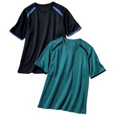 日本製ドライクルーネックTシャツ2枚組(半袖)(吸汗速乾・UVケア)