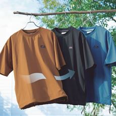 のびのび・ゆったりポケット付きTシャツ(速乾・UVカット)