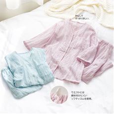 さざ波素材の前開きパジャマ(日本製)