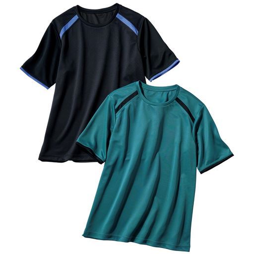 日本製ドライクルーネックTシャツ2枚組(半袖)(吸汗速乾・UVケア)