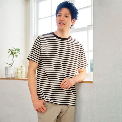 ボーダークルーネックTシャツ(半袖)