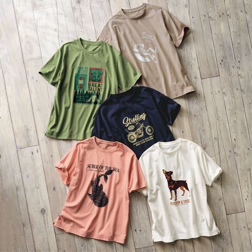 【男女兼用】ドライ接触冷感プリントTシャツ(半袖)(吸汗速乾・接触冷感)