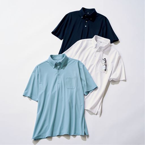 ボタンダウンビジネスポロシャツ(半袖)(接触冷感・吸汗速乾)