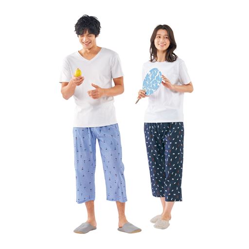 左よりサックスA、U(ネイビー系犬柄) コーディネート例