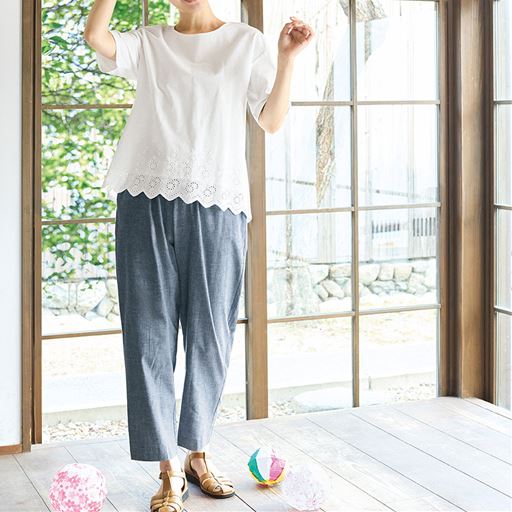 播州織バルーンパンツ(日本製・洗濯機OK) - ファッション通販なら