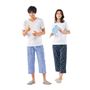 左よりサックスA、U(ネイビー系犬柄) コーディネート例