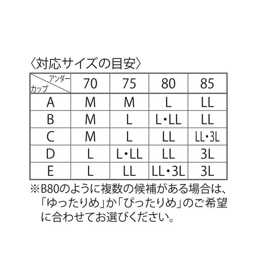 〈対応サイズの目安〉