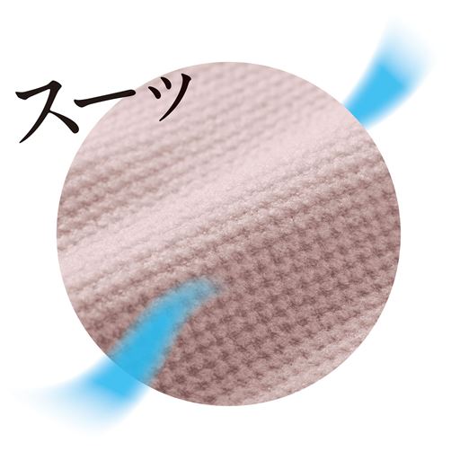 〈生地拡大〉通気性のいいメッシュ編み