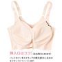 パッドの入れ方(1)挿入口は肌側の脇あたりに左右にあります(2)パッドをやさしく丸めながらポケットに挿入します(3)パッドのツノ部をストラップの根本部分に合わせます