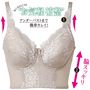 気になる脇のお肉すっきりロクグブラ<br> (1)カップ先のレースパネルが面でバストを引き上げ。(2)超脇高設計だから脇接ぎ&ボーンなしでもラクに整える。 脇スッキリ