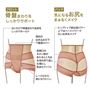 (フロント)骨盤周りをしっかりサポート<br>(バック<br>骨盤まわりとヒップ下側は強パワーで補整、ヒップの丸み部分は弱パワーで美尻をメイク