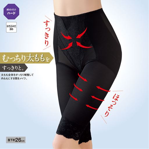太ももすっきりメイクロングガードル(ハードタイプ・股下約26cm・はき込み丈深め)