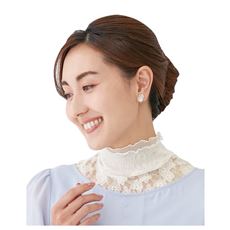【ネット限定】衿もとシルクのレースネックカバー(2色組)