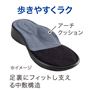 圧迫感を緩和 親指と小指部分にふくらみを持たせた靴型。