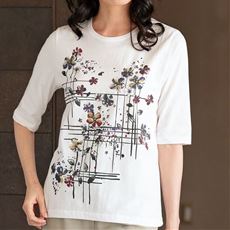 【日本製】京風手書きプリントTシャツ