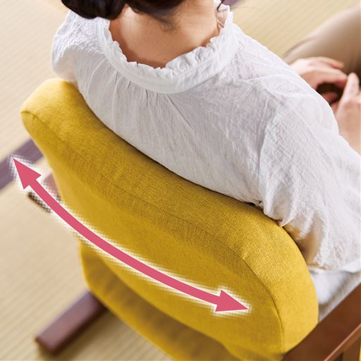 深く座れる骨盤ポケットで美姿勢キープ! 背中にフィットする背もたれのカーブ