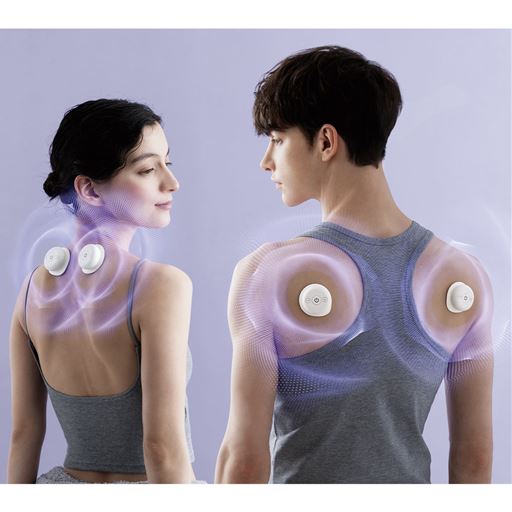 小型・軽量・コードレスで使いやすい低固波治療器。 気になる部位に貼るだけで肩や腰などのコリにアプローチします。