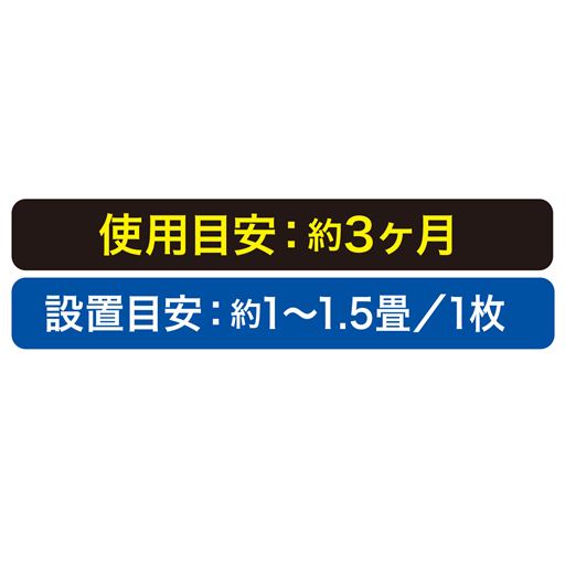 使用目安:約3ケ月 設置目安: 約1～1.5畳/1枚