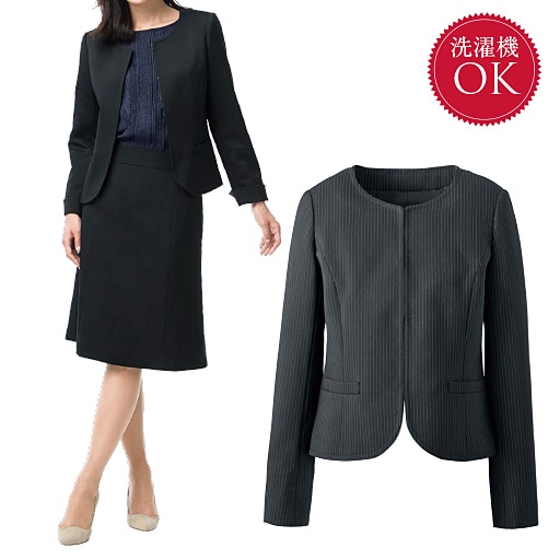 スーツノーカラージャケット セシール Cecile スーツノーカラージャケット セシール Cecile