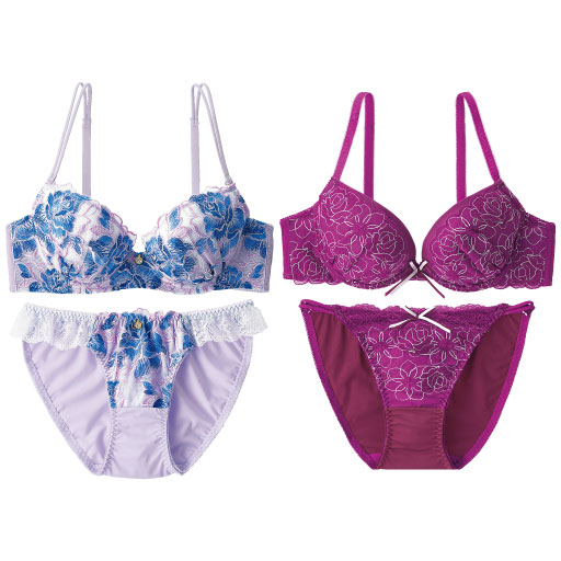 ブラジャー ショーツペア ソフトワイヤー入り 3 4カップ セシール Cecile ブラジャー ショーツペア ソフトワイヤー入り 3 4カップ セシール Cecile