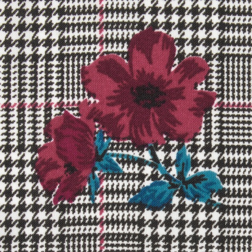 チェック 花柄プリントブラウス セシール Cecile チェック 花柄プリントブラウス セシール Cecile