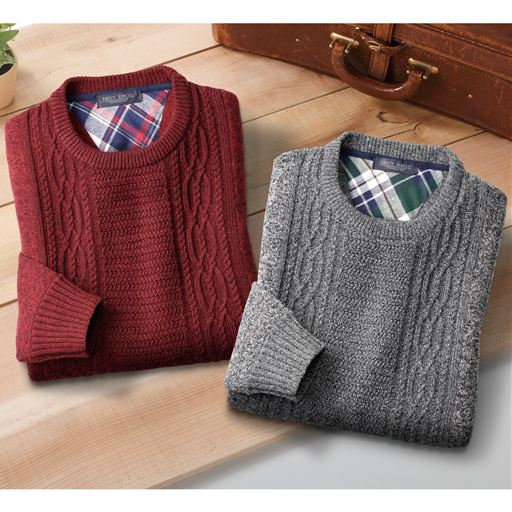 トロイブロス ケーブル編みお洒落セーター 色違い2枚組 セシール Cecile