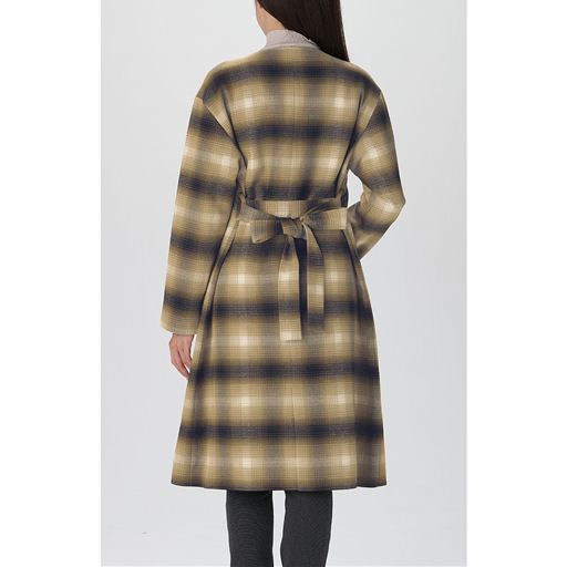 ビッグチェックコート ベルト付き セシール Cecile