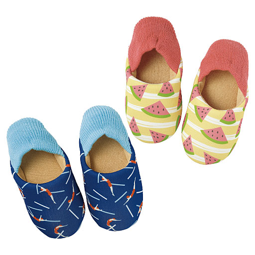 夏の脱げにくいリブルームシューズ セシール Cecile