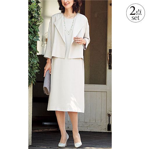 2点セット ジャケット サックワンピース フォーマル 卒業式 入学式 セシール Cecile