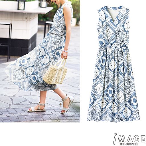 バンダナプリントワンピース セシール Cecile