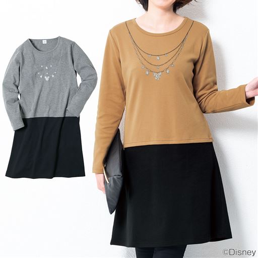 配色切り替えワンピース ディズニー セシール Cecile 配色切り替えワンピース ディズニー セシール Cecile