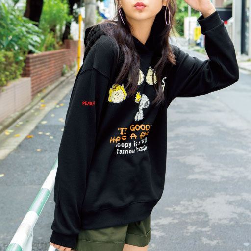 ゆるっとシルエットが可愛い プルパーカー スヌーピー セシール Cecile
