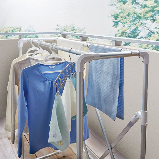 サッと取り入れ簡単軽量アルミ物干し セシール Cecile