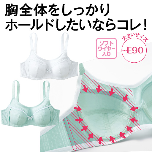 フルカップブラジャー E90大きいサイズ ソフトワイヤー入り セシール Cecile